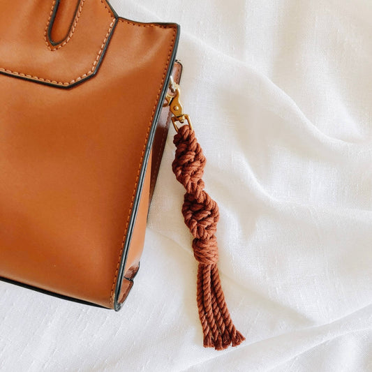 Macrame Rust Keychain
