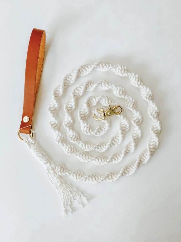 Macrame Natural Dog Leash