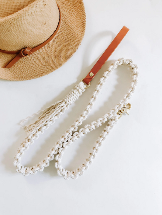 Macrame Natural Dog Leash