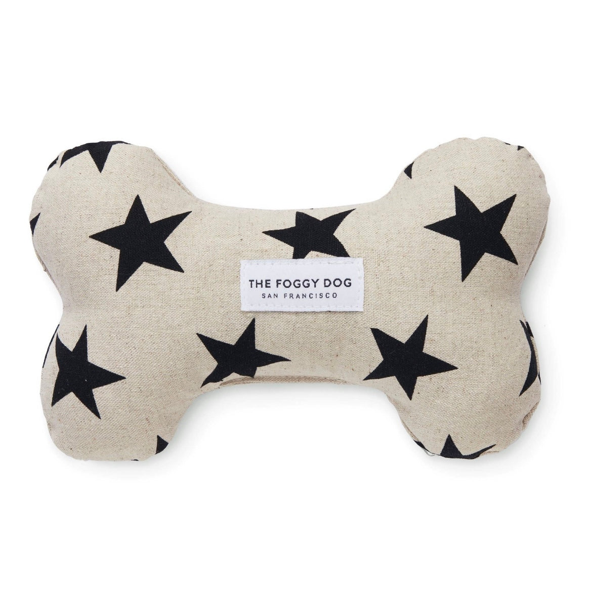 The Foggy Dog Black Stars Dog Bone Squeaky Toy