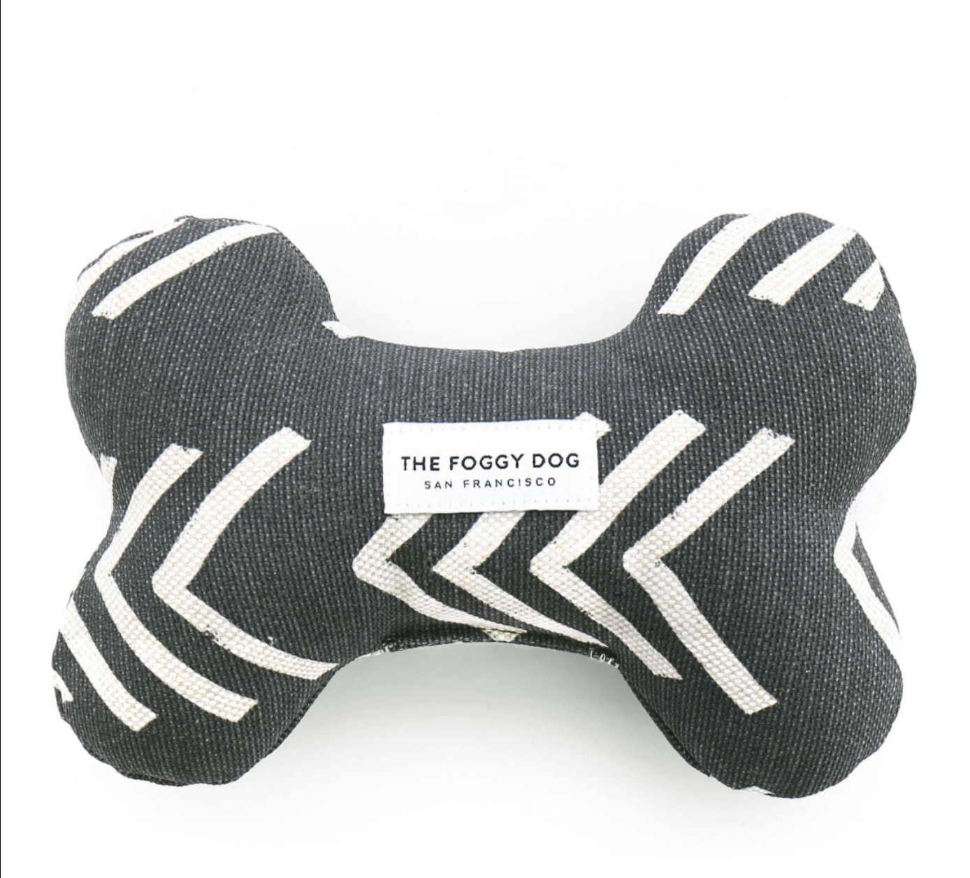 The Foggy Dog Modern Mud Cloth Black Dog Bone Squeaky Toy